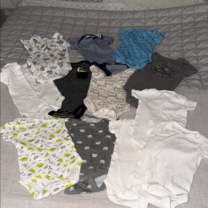 0-3 Months Assorted Baby Onesies 12 total